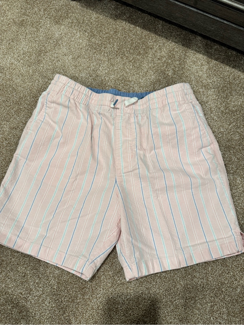 Vineyard Vines Pink and Light Blue Striped Athletic Shorts